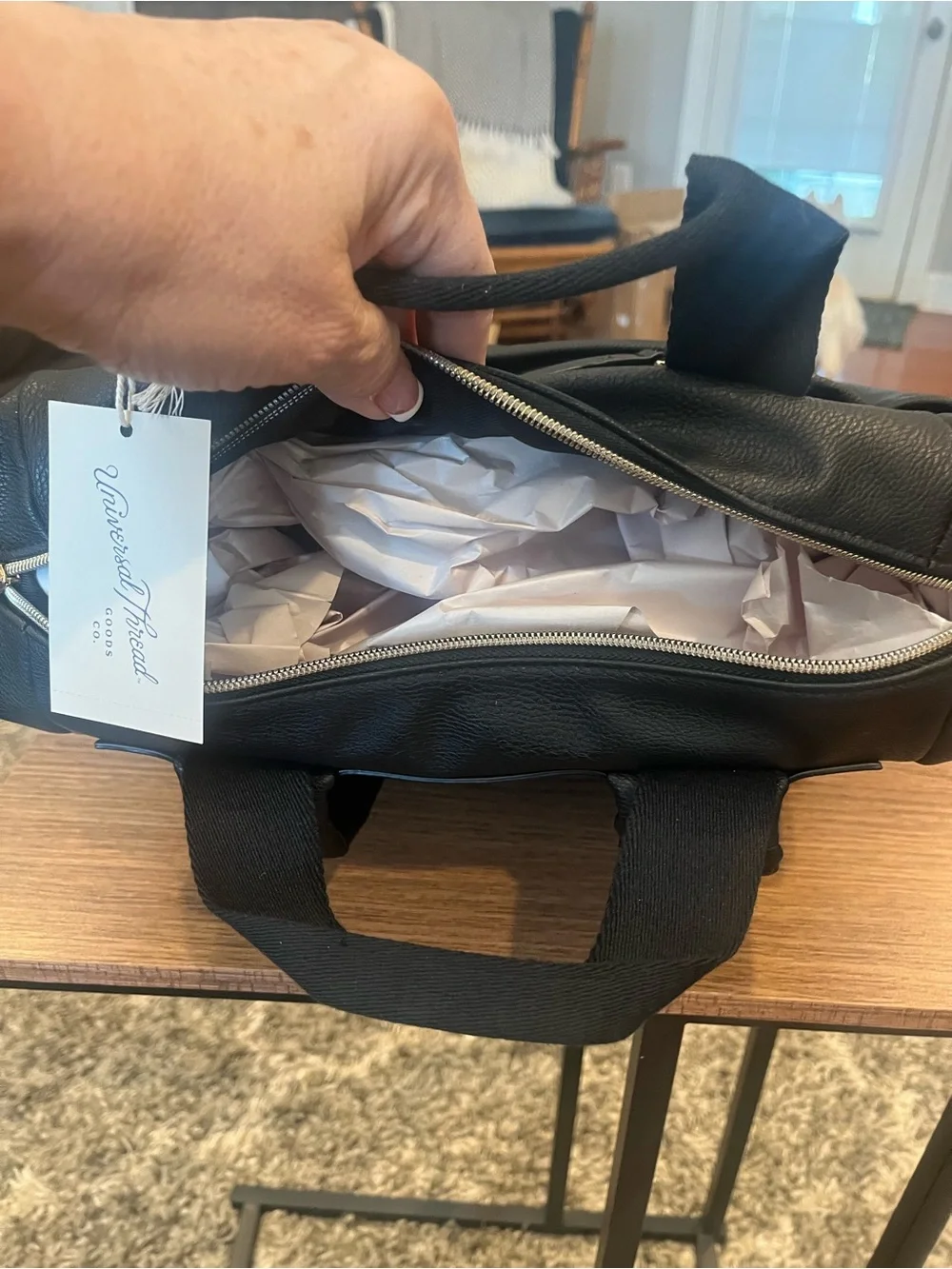 Universal Thread Black Pebble Backpack with Top Handles